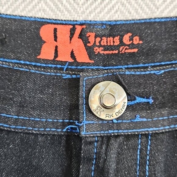 Rich Kids RK Jeans Co Men's Baggy Jeans 40 X 32 Blue Stitch Y2K Normcore - Picture 9 of 16